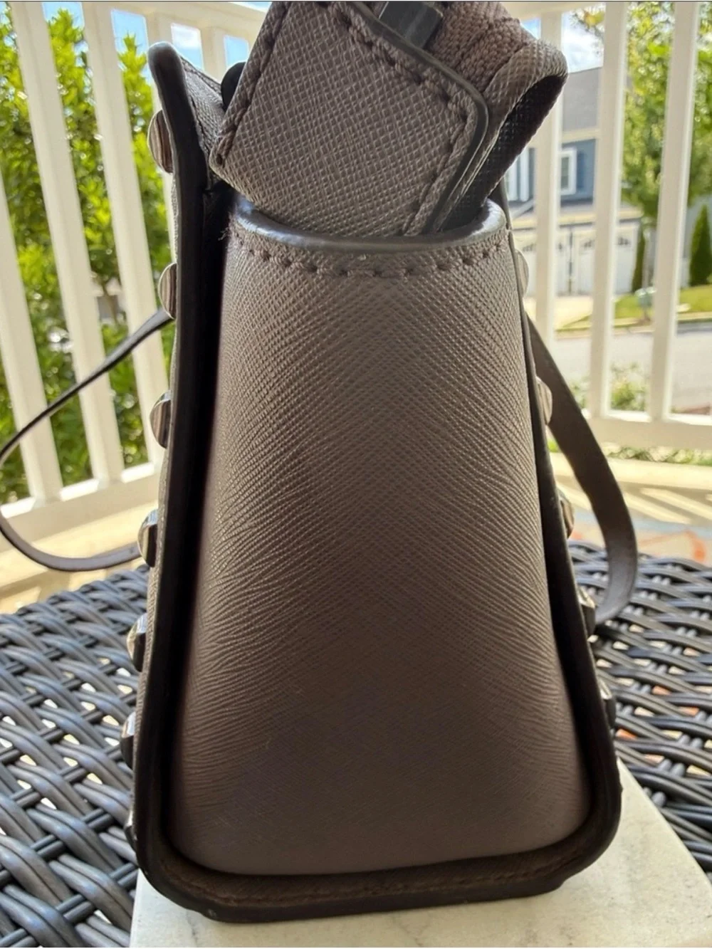 **20% OFF-1 DAY ONLY!! Michael Kors Brown Studded Crossbody Bag